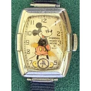 1930s Ingersoll Mickey Mouse Wristwatch Disney Mechanical Parts Repair Rare